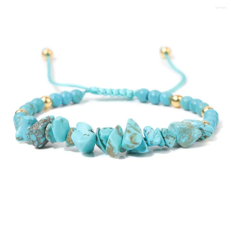 Strand Fashion Blue Woven Rope Armband Howlites pärlor Natural Stone Rose Quartzs Beaed Women Jewelry Gifts