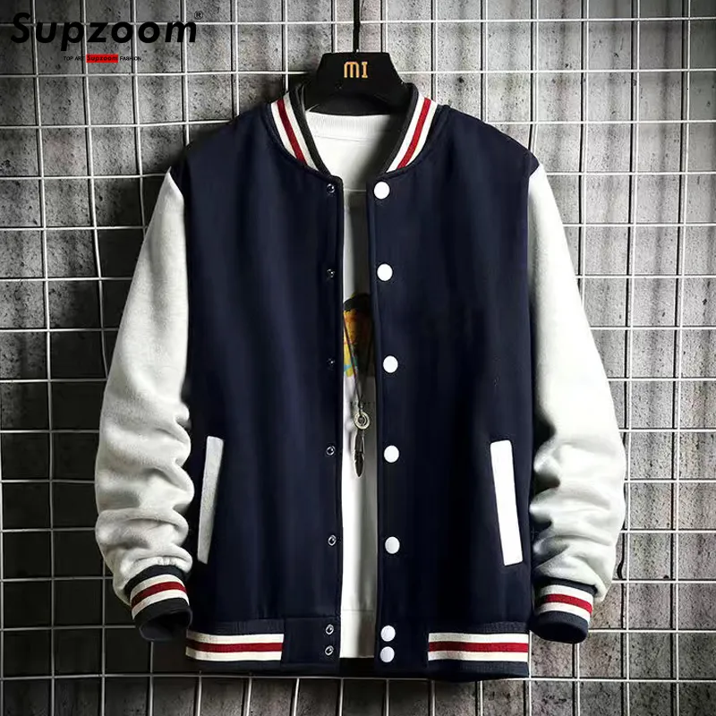 Heren Jassen Supzoom Aankomst Mode Fleece Casual Honkbal Uniform Katoen Gesplitste Normale Rib Mouw Merk Kleding Bomberjack Heren 230731