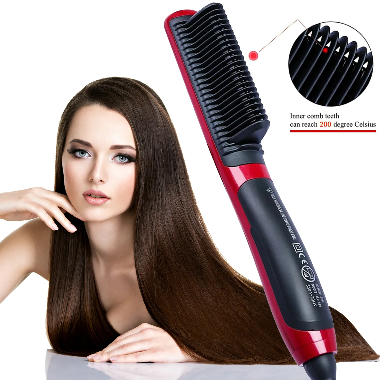 Hair Straighteners Hair Straightener 2 In 1 Curling Iron Professional 2-Way Rotating Hair Curler Brush Straightener Max 2-Way Rotating Hair Irons 230731