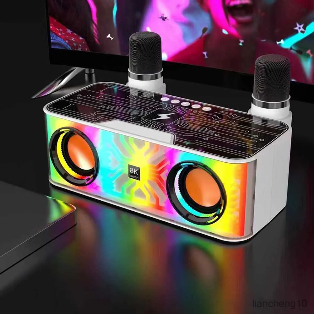 Portabla högtalare Portable Bluetooth Subwoofer Music Bluetooth Wireless Subwoofer med Light Mini Party R230801