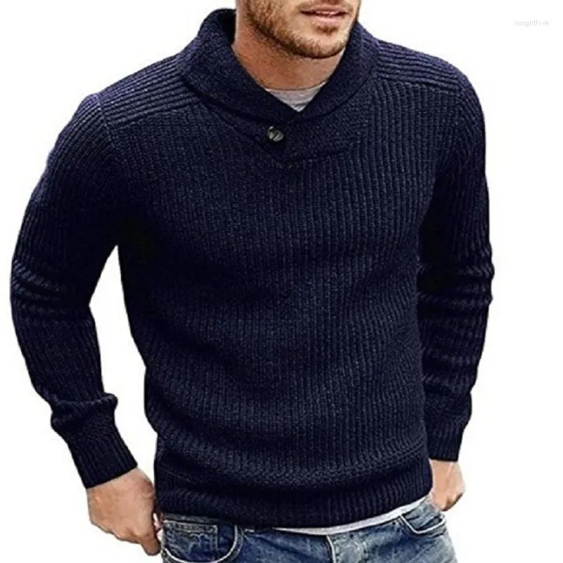 Camisolas Masculinas 2023 Outono Inverno Camisola Moda Personalidade Malha Cor Sólida Pulôver Masculino Elegante Cavalheiro Roupas Casuais