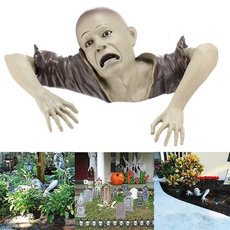 Autres fournitures de fête d'événement Halloween Horreur Effrayant Cadavre Rampant Zombie Statue De Jardin Haunted House Props Fournitures Maison Halloween Décoration Extérieure 230731