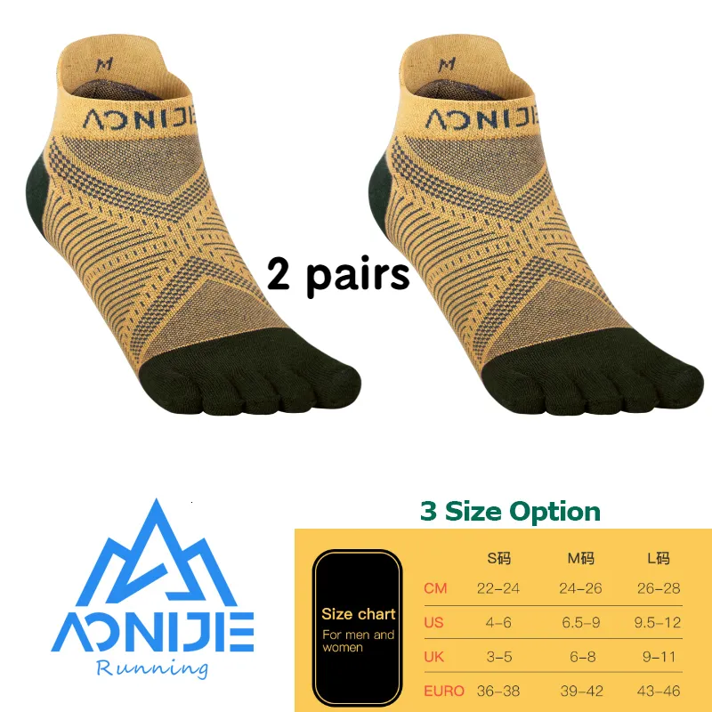 Calcetines de hombre AONIJIE E4824 2 pares Toe Barefoo Calcetines Mini Crew Five Fingers Ciclismo Correr Fútbol Baloncesto Deportes Yoga Hombres Mujeres Maratón 230731