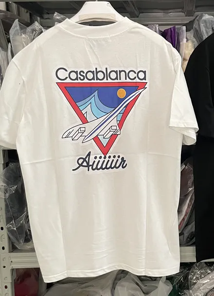 Casa Blanca Cotton Loose T Shirt Men's Tshirts 2024 Summer Casablanca Tshirts Högkvalitativ brevtryck Kort ärmstoppar för män Kvinnor 247