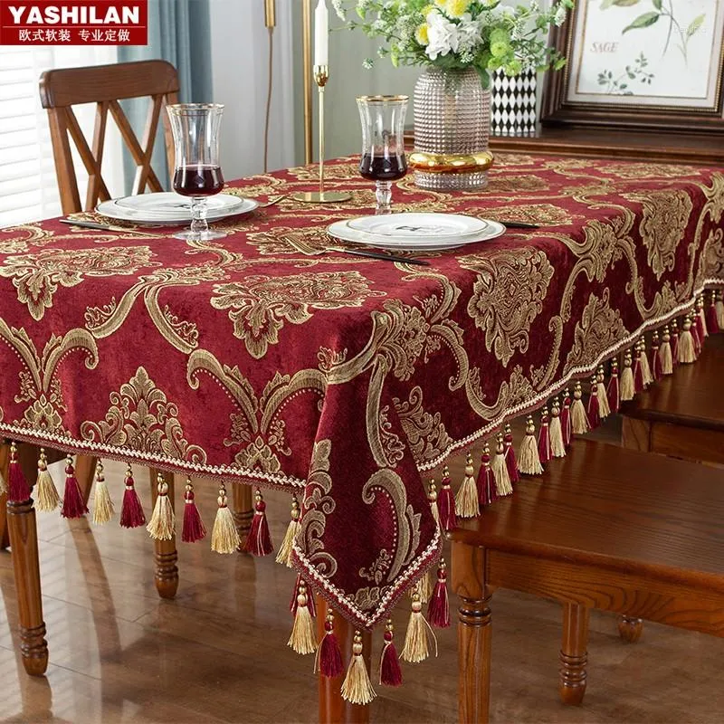 Tkanina stołowa bawełniana lniana herbata Wysokiej klasy luksusowy amerykański prostokątny prostokątny obrus el posiłek