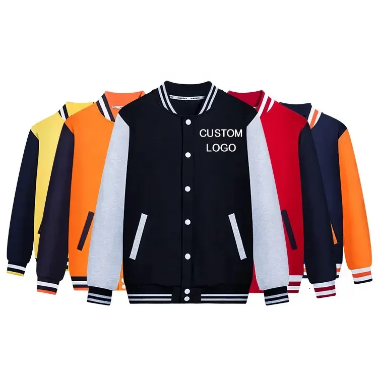 Plain top baseball jackets