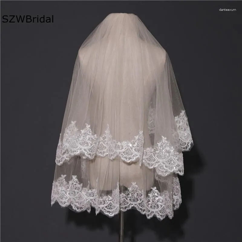 Bridal Veils Arrival Beige Ivory Wedding Veil Lace Appliques Bride Weddings Mariage Casamento Accessories Matrimonio