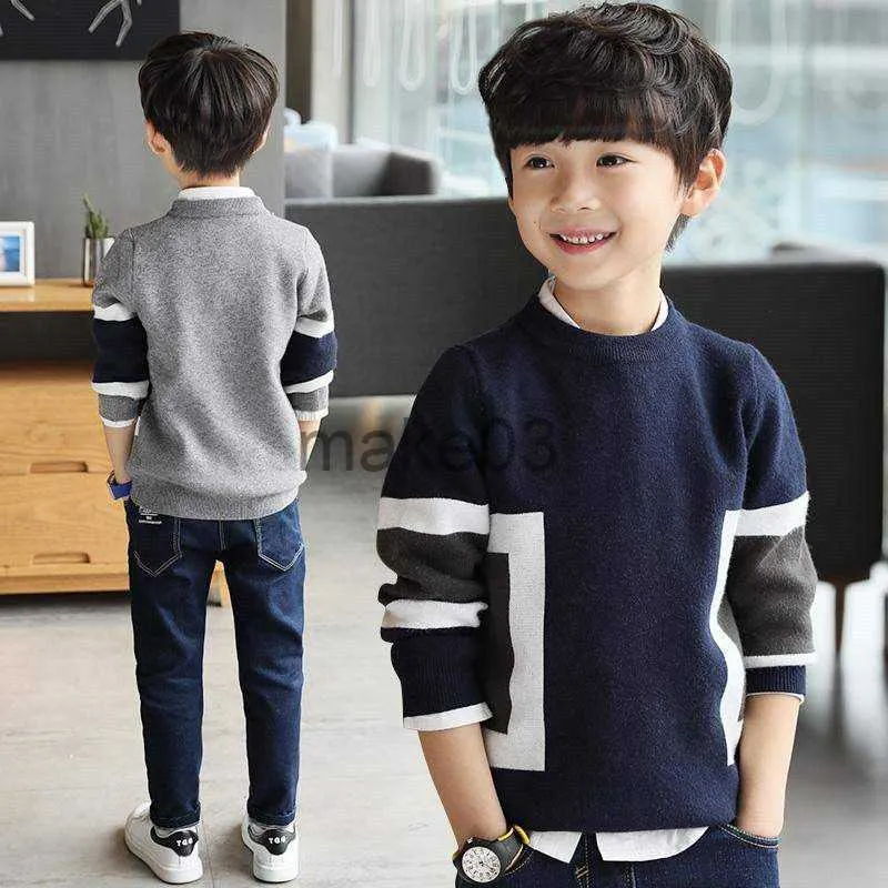 Cardigan Kids Boys Sweater Sweater для подростка для подростка Oneck теплый пуловер.