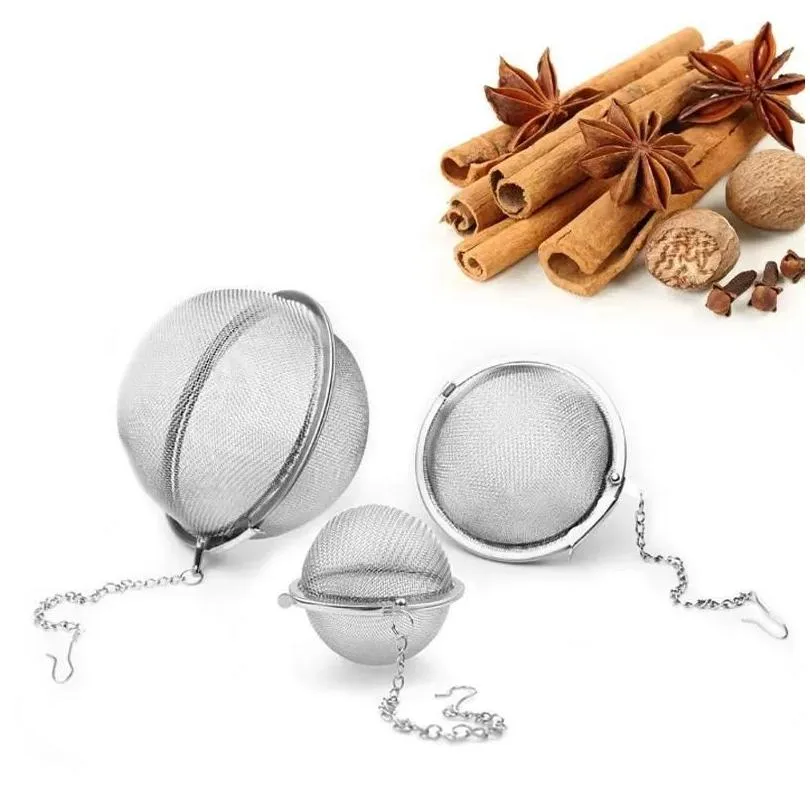 Coffee Tea Tools Stainless Steel Pot Infuser Sphere Locking Spice Green Leaf Ball Strainer Mesh Strainers Filter Drop Delivery Hom Dhagl