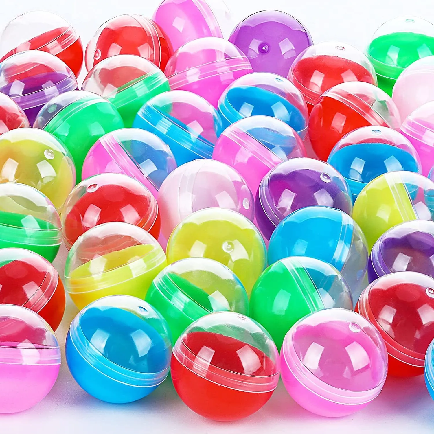 Novelty Games 100-200PCS 32MM Capsules Empty Surprise Ball Round Plastic PP Toy Capsules Container Box Eggshell Can Open for Vending Machine 230801