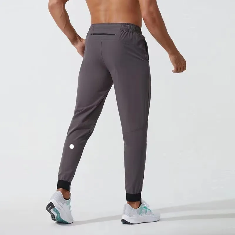 LL Veelzijdige trainingsbroek voor heren Trainingsbroek Zak met ritssluiting aan de achterkant Tailleband Joggingbroek Comfortabele joggingbroek Trekkoordbroek Ademend Sneldrogend Yoga Actieve broek