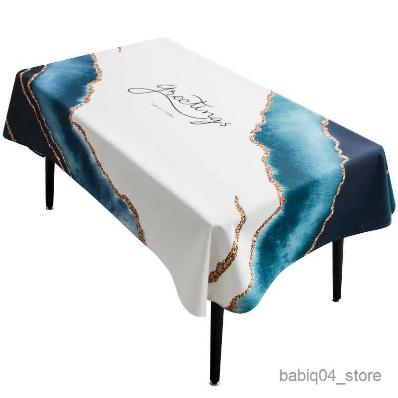 Toalha de mesa de mármore texturizada moderna simples para casa decoração de casamento banquete de aniversário mesa de jantar em família mesa de centro toalha de mesa R230801