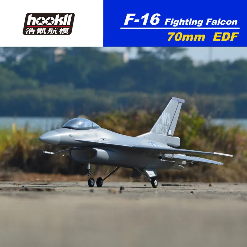 Vliegtuigen Modle Hookll Model 70mm EDF Vliegtuig Jet 6 Fighting Falcon RC Vliegtuig Speelgoed 230801