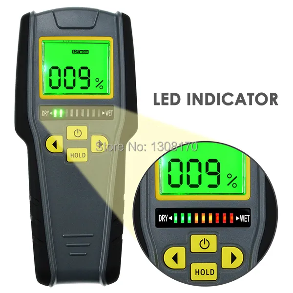 Wholesale Digital Pinless Parkside Wood Moisture Meter With Tricolor Bar Graph Indicator For Non