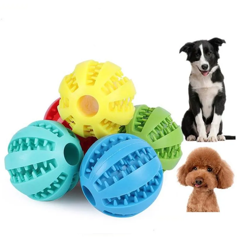 Hundespielzeug, Kauspielzeug, Leckerli-Spielzeug, Ball, lustig, interaktiv, elastisch, Kauspielzeug für Hunde, zahnsauber, Futterbällchen, extra robustes Gummi, 5 cm Tropfen von Dhcox