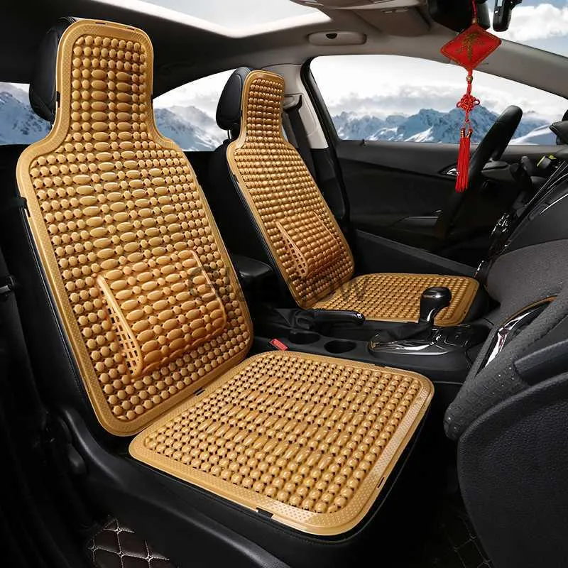 Car Seats Universal Summer Car Seat Cool Cushion PVC Beaded Massage Automobile Chair Cover With Soft Waist Mat Breathable Durable 1Pcs x0801 x0802