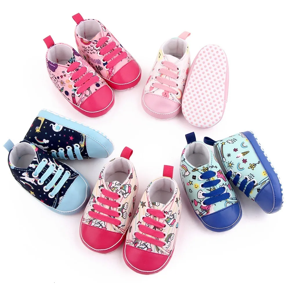 Athletic Outdoor Baywell Autumn Baby Boys Girls Cartoon Pattern Casual Sneaker Infant Softsoled Toddler Shoes Laceup First Walkers 230731