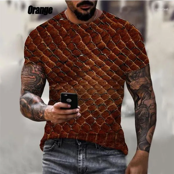 T-shirt da uomo 2023 Fashion Snakeskin Stampa 3D T-shirt Estate Uomo e donna Casual Colorful Harajuku Street Style