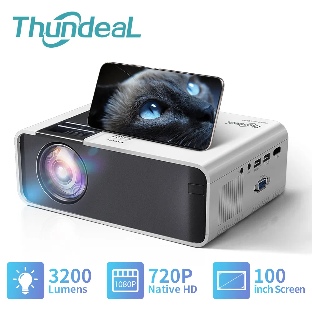 Autres appareils électroniques ThundeaL HD Mini Projecteur TD90 Natif 1280 x 720P LED WiFi Home Cinéma Cinéma 3D Smart 2K 4K Video Movie Proyector 230731