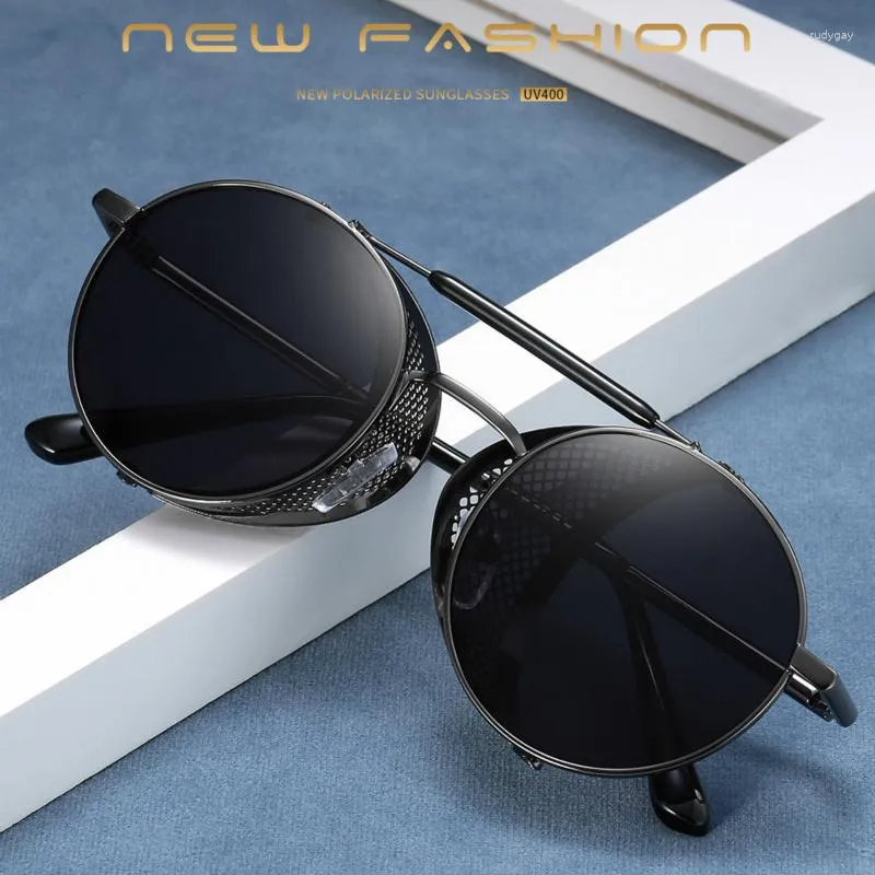 Sunglasses 2023 Steampunk For Men Round Frame Eyewear Women Classic Brand Designer Retro Windshield Goggles UV400 Gafas De Sol