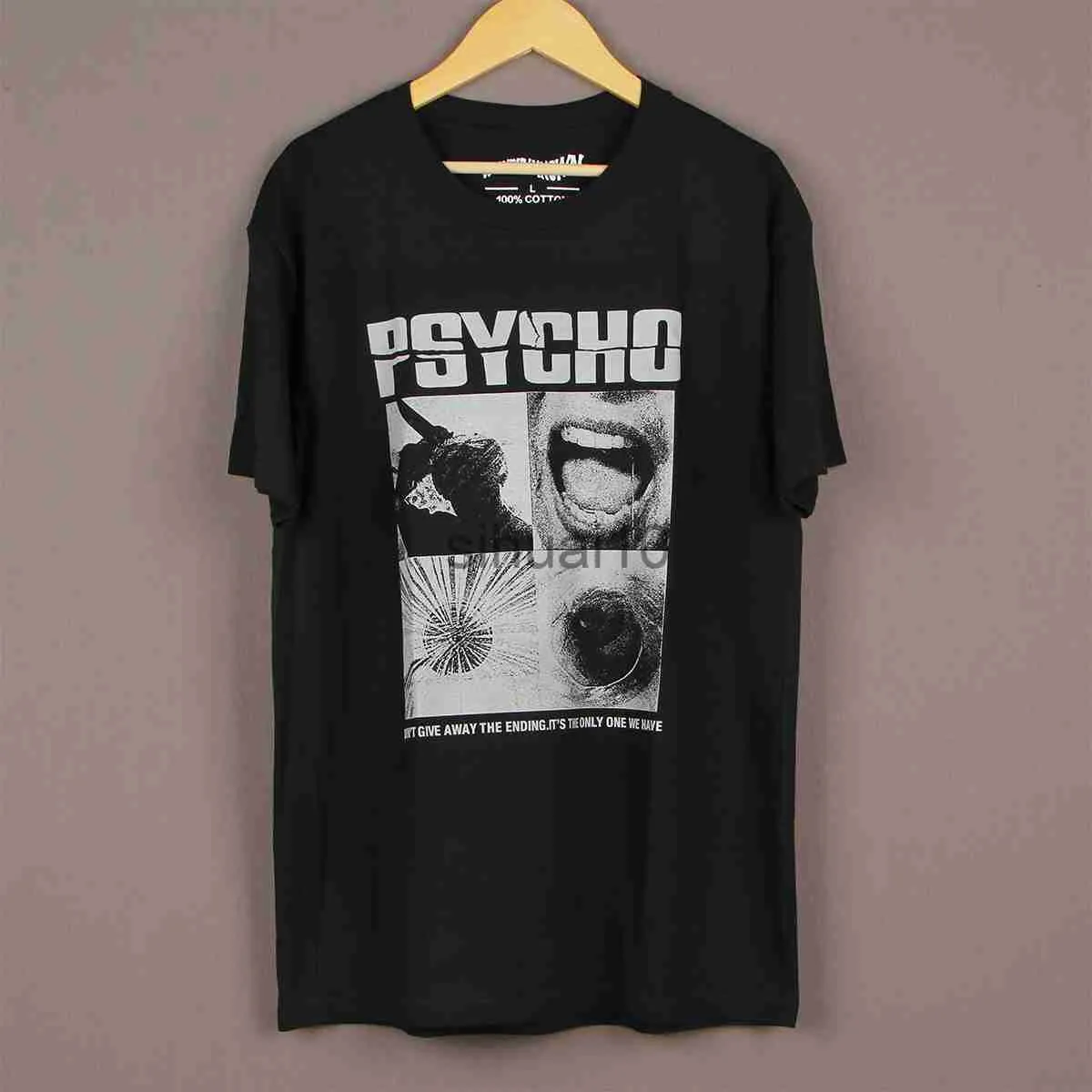 メンズTシャツAlfred Hitchcock Psycho Tシャツホラー映画The Birds Lear Window Vertigo Men Summer Cotton TeeシャツJ230731