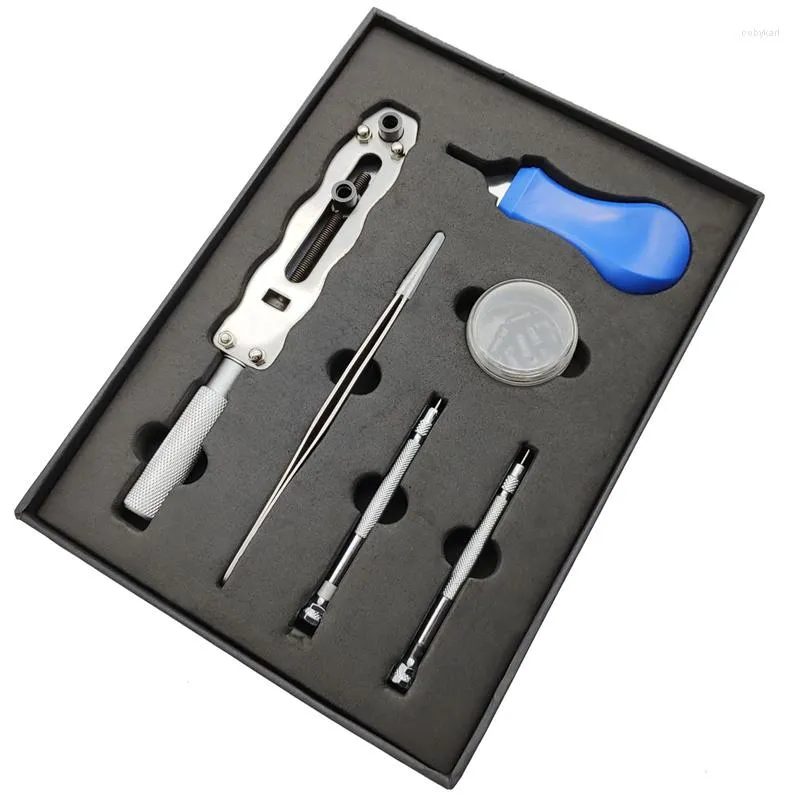 Watch Repair Kits 6pcs/set Adjustable Tool Stainless Steel Durable Back Case Opener Strap Remover Dial Battery Replacement