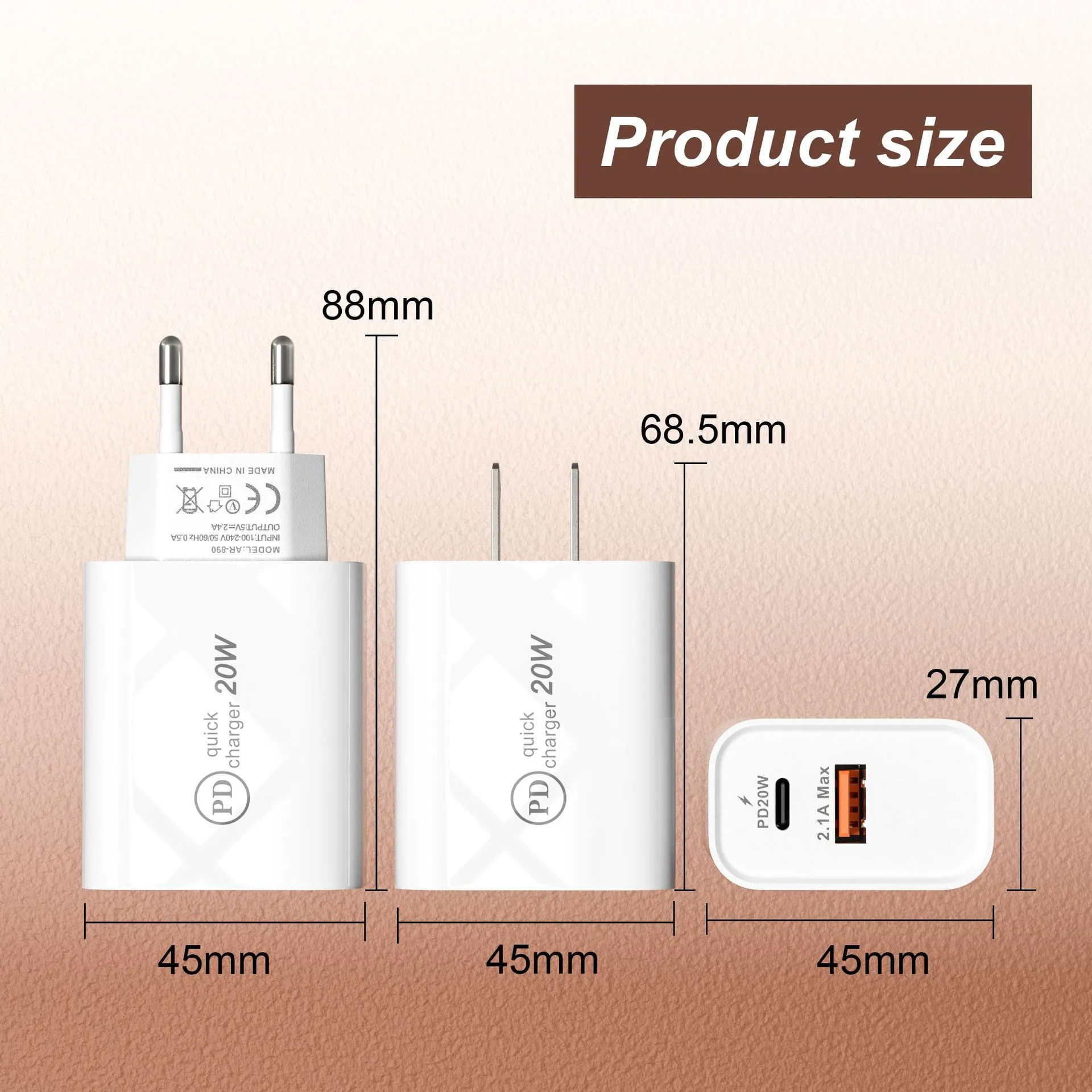 20W Szybki typ typu C PD ładowarka QC3.0 UE USB C Adapter ładowarki ścienne dla Samsung Galaxy Note 10 S20 S10 Huawe