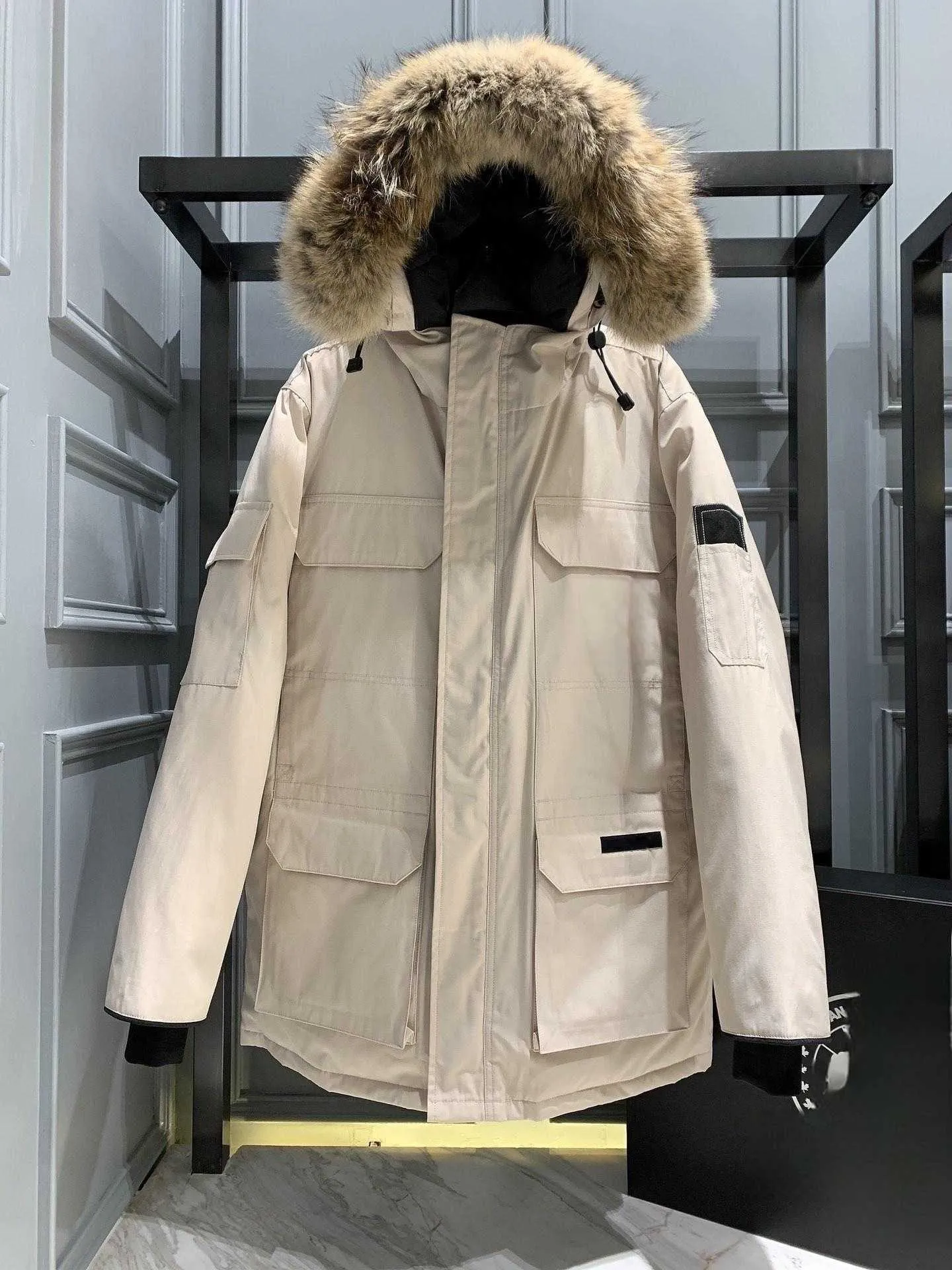 Fur Canada Goose Cream Parka Designer Mens Canadian Goose Puffer