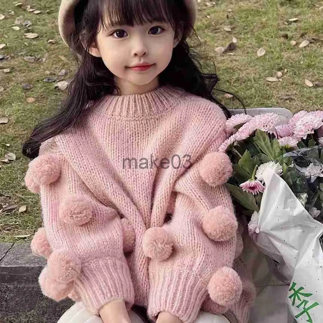 Cardigan Kids Girls Girls Complements Christmas Pullover 2022 Autumn مجموعة جديدة على غرار الأزياء الفانوس سترة جينز جينز twopiece مجموعة J230801