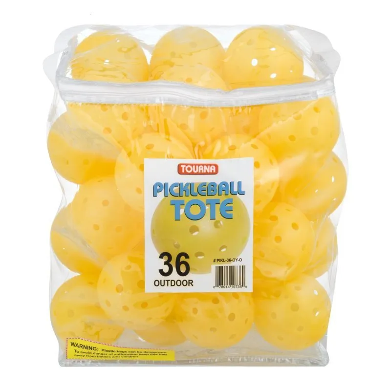 كرات التنس Strike Outdoor Pickleball 36 Ball Tote Yellow Usapa وافق عليها 230731