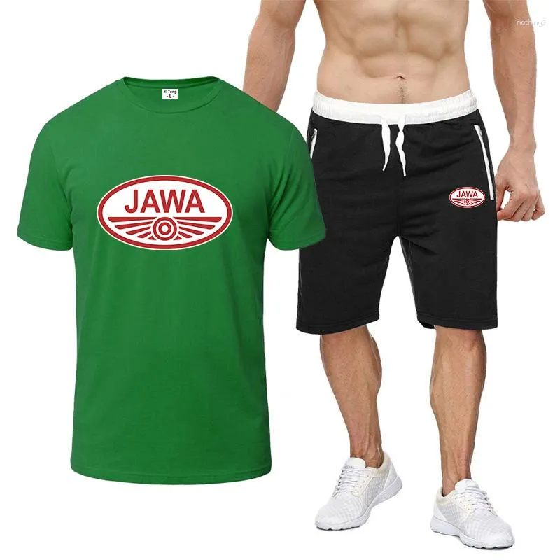 Mannen Trainingspakken Jawa Motorfiets 2023 Lente Zomer Mannen Hoge Kwaliteit Vrije Tijd En Comfort Acht Kleur Korte Mouwen Pak casual T-shirt