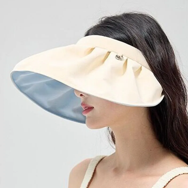 Wide Brim Hats Shell Female Sun Protection UV Summer Beach Sun-Proof Cycling Air Top Banana Under The Same Hat