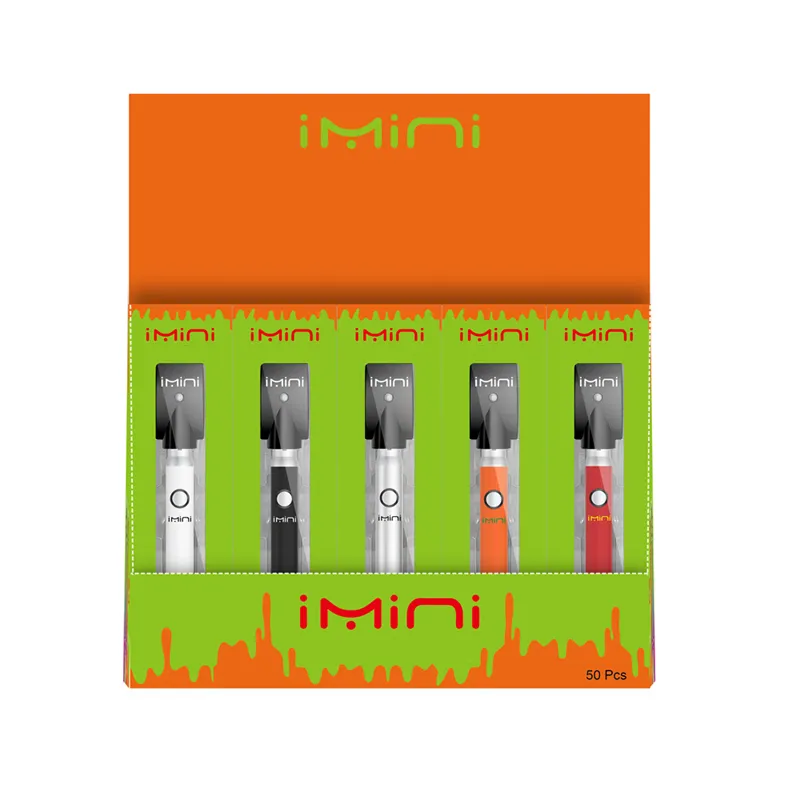 Authentic Imini AVV Battery 380mAh Bottom Adjustable Voltage Preheat VV for 510 Vape Pen Cartridges in Display Box from Original Manufacturer