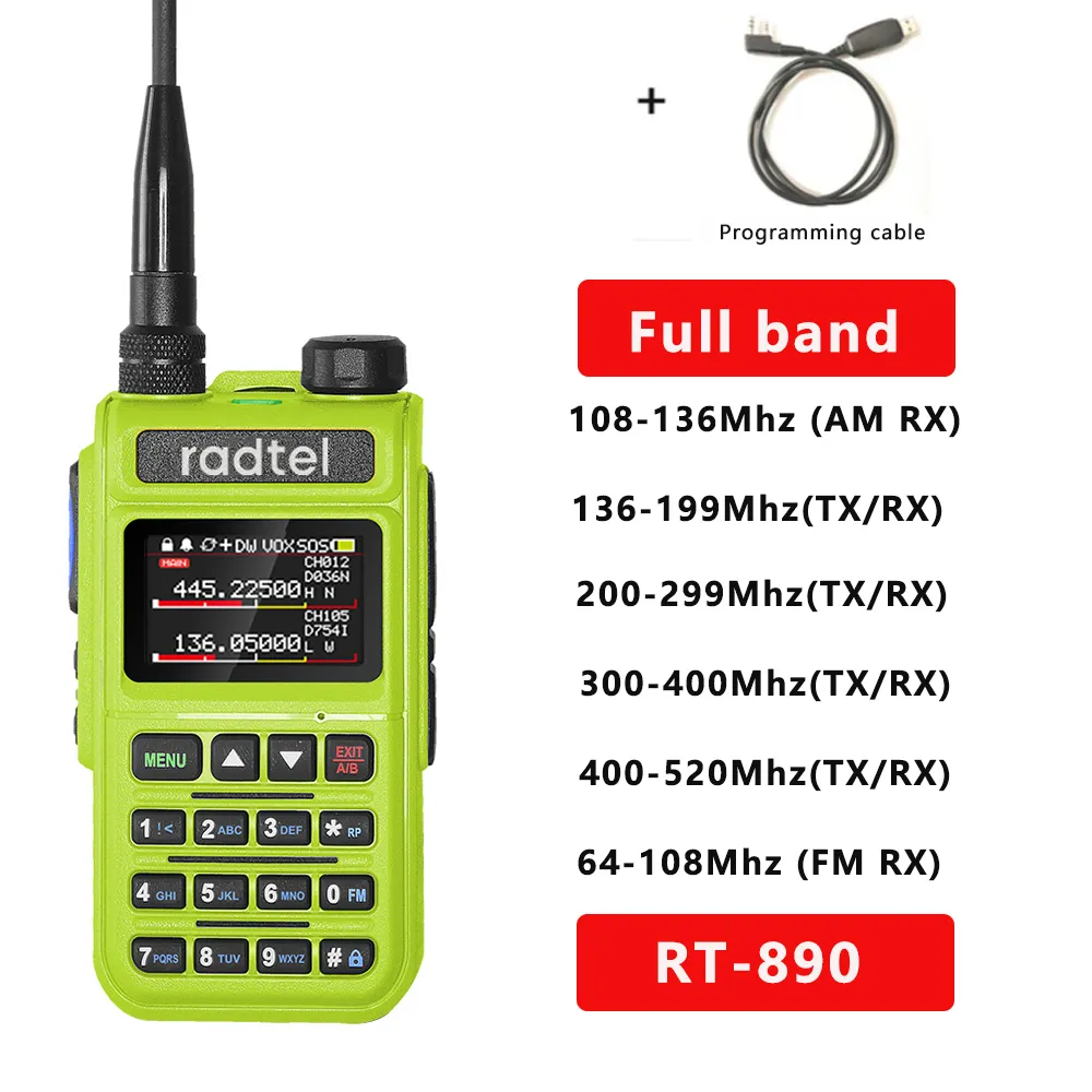 Radtel RT 890 NOAA Weather Channel Walkie Talkie Topcom With 6 Band Ham  Amateur 2 Way Radio, 999CH AM Air Aviation Color Scanner, And Marine  Compatibility Model 230823 From Jiao10, $43.65