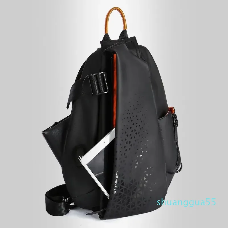 Bolsa de peito antirroubo esportiva Mochila tipo tiracolo Moda masculina Moda masculina Bolsa de ombro simples de grande capacidade