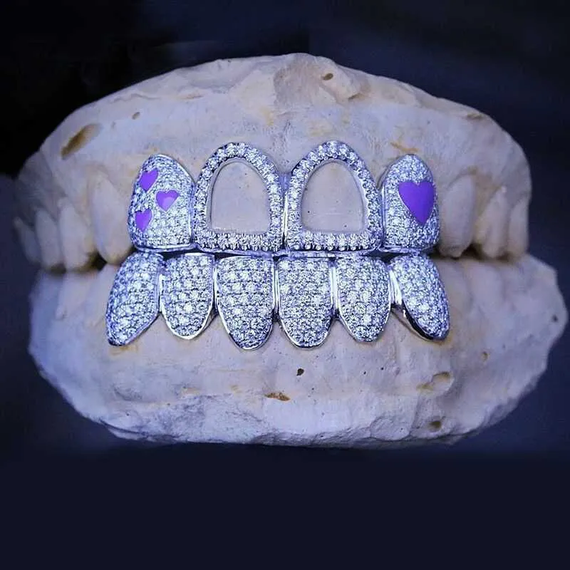 Denti Hip Hop Grillz Sterling Silver Moissanite Iced Out Tooth Grillz Jewelry Custom Grillz Denti