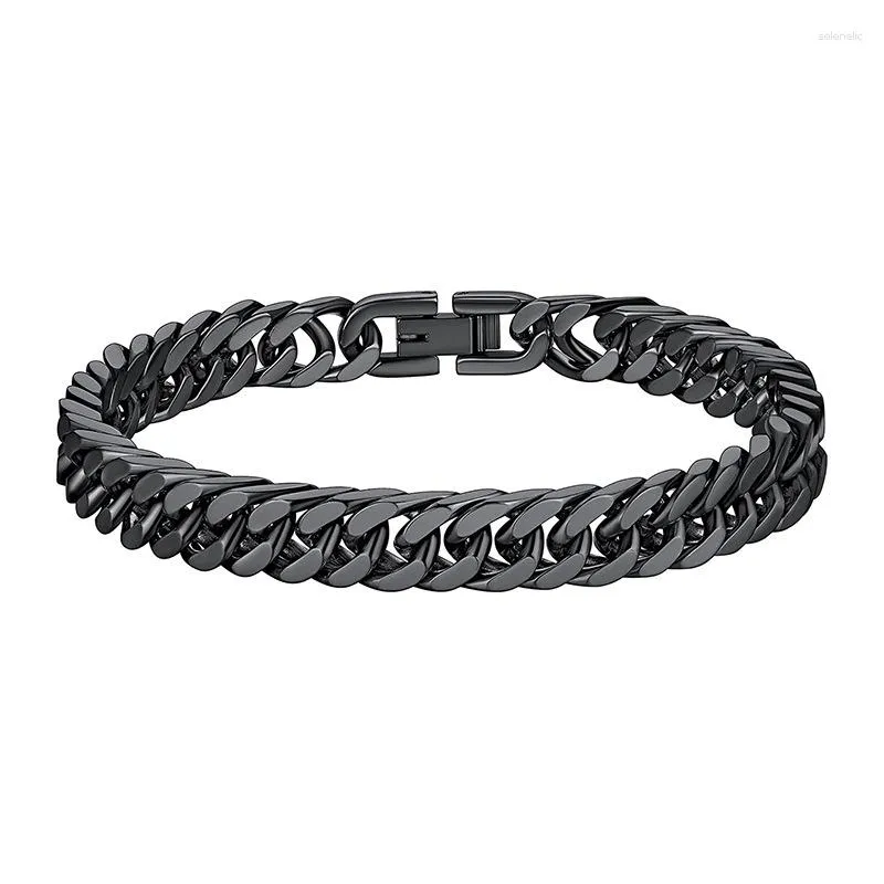 Länkarmband Rostfritt stål Herrpar Dominant Classic Armband Titanium Colorless Cuban Chain Punk Personaliserad för gåvor