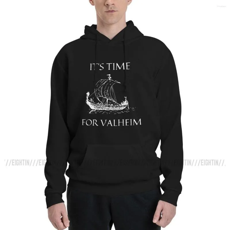 Sweats à capuche pour hommes il est temps pour Valheim bateau à voile hommes nouveauté Couple sweat à capuche chemise pur coton été