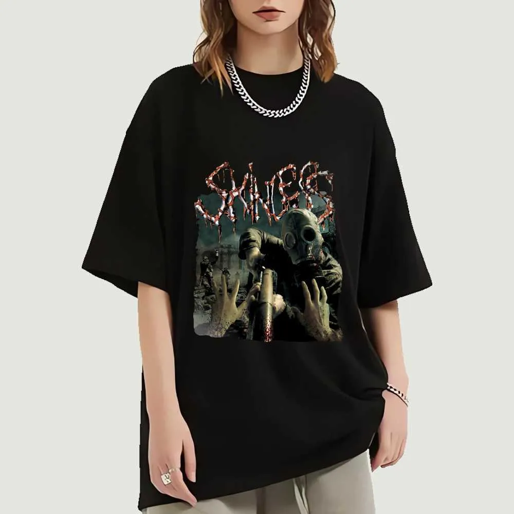 T-shirt da uomo T-shirt senza pelle Death Metal Trample The Weak Music Album T-shirt Uomo Donna T-shirt Hip Hop Streetwear T-shirt estiva Cotone J230731