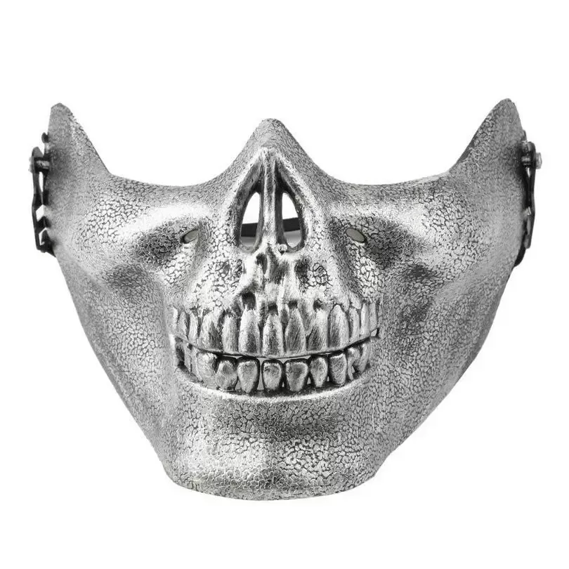 Half Face Protective Mask For Halloween Skull mask CS combat gear half face protective terror mask skull warrior