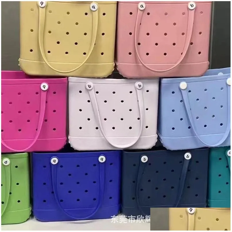 waterproof woman eva tote large shopping basket bags washable beach silicone bogg bag purse eco jelly candy lady handbags beach summer