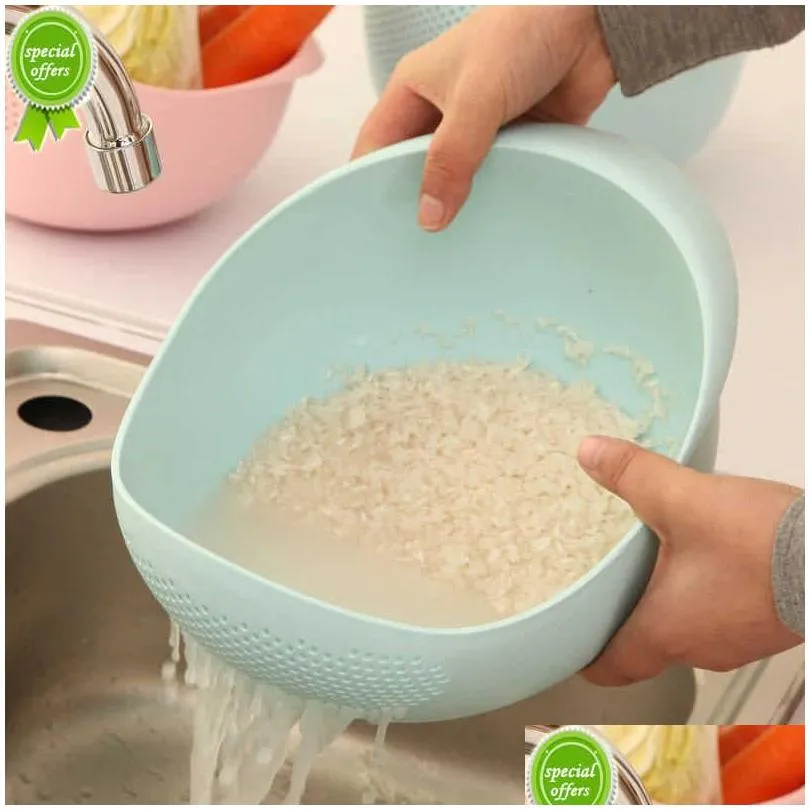 Fruit Vegetable Tools Food Grade Plastic Rice Beans Peas Washing Filter Strainer Basket Sieve Drainer Cleaning Gadget Kitchen Acce Dhepk