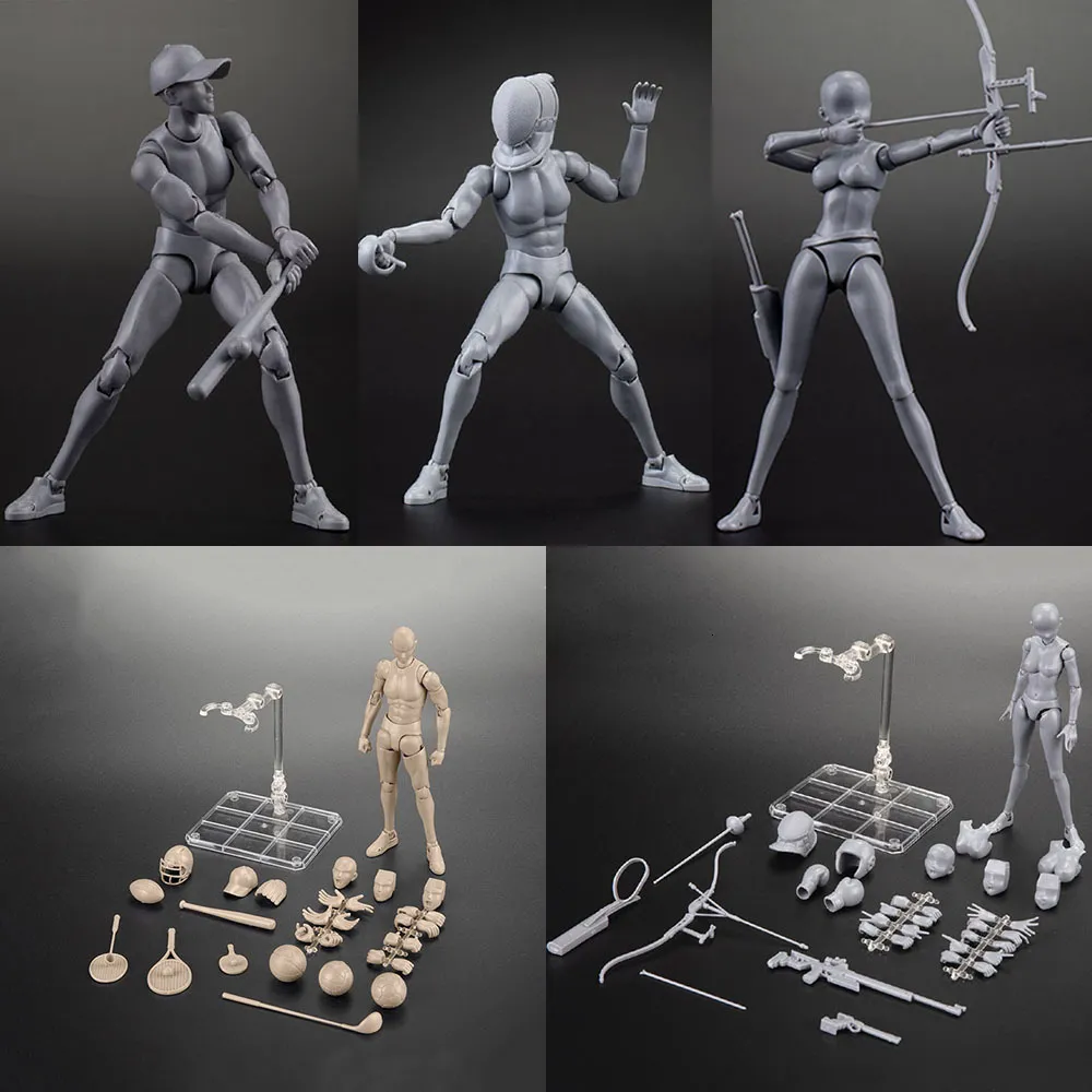 Action-Spielzeugfiguren 1/10 männlicher Famele-Soldat-Körper, superflexibles Gelenk, Sport-Styling-Skizze, Figur, Puppe für DIY-Sammlungen, Geschenke 230731