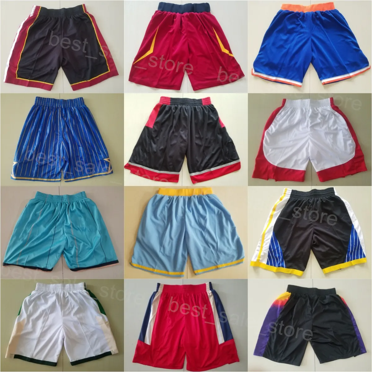 Men lag shorts elastisk midja basket basket tröjor västra östra löpning slitage byxor atletiska broderier casual domantas sabonis kelly oubre jr size s-xxxl