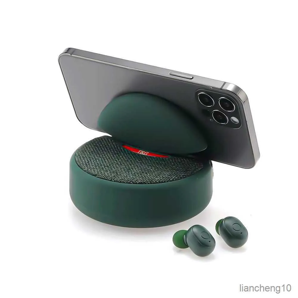 Przenośne głośniki TG808 Mini Wireless Bluetooth bezprzewodowe słuchawki dwa w jednym subwoofer stereo bez użycia rąk z wielofunkcyjnymi karty FM R230801