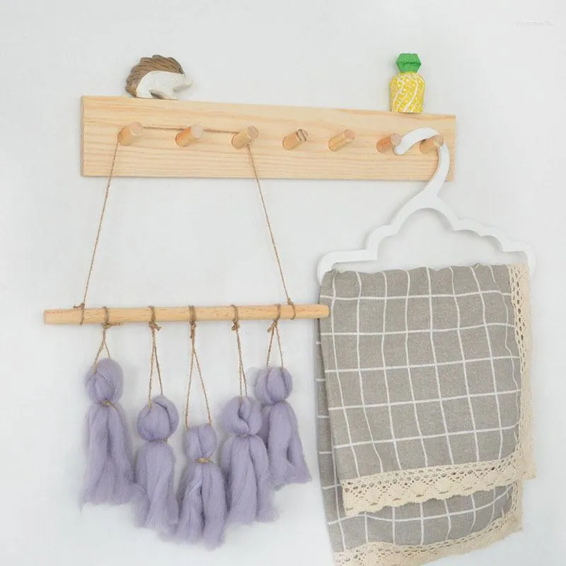 Haken Decoratieve Hout Jas Sjaal Tas Hanger Woondecoratie Opbergrek Achter Deur Haak Kinderkamer Decoratie Wandplank