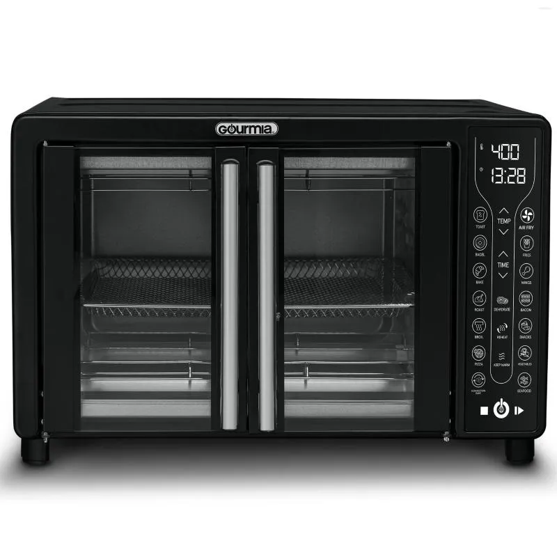 Electric Ovens Digital French Door Air Fryer Toaster Oven Black