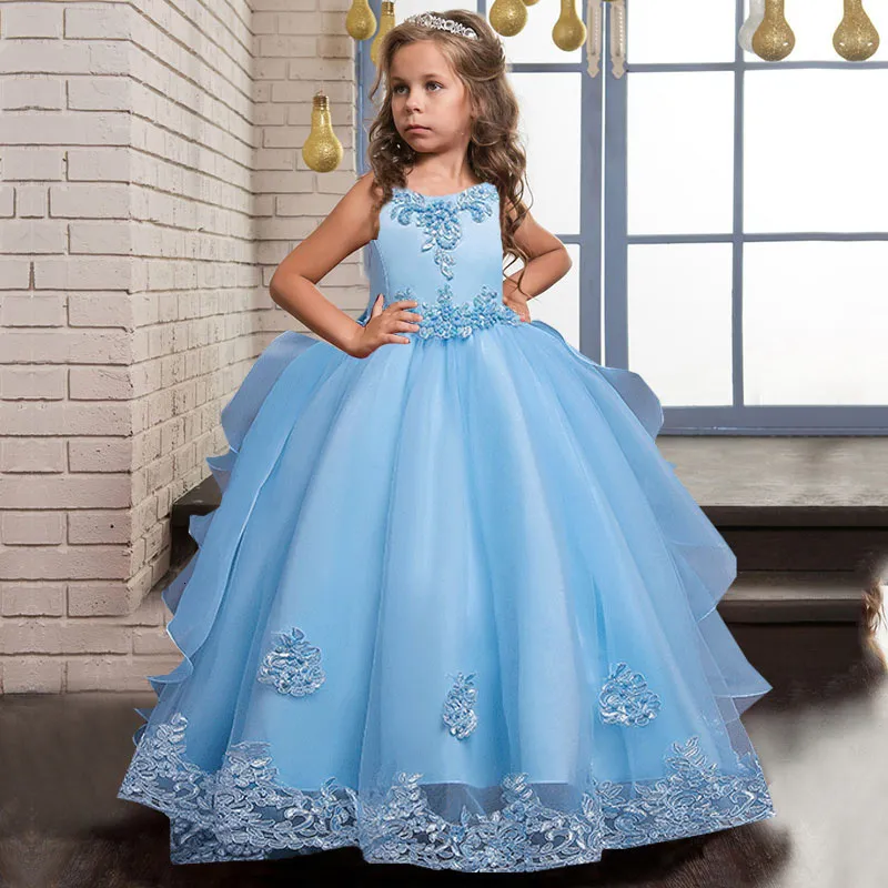 Mädchen Kleider Mädchen Prinzessin Kleid Lange Formale Erstkommunion Kinder Party Kleid Kinder Kleidung Kinder Hochzeit Abend Geburtstag Vestidos 230731