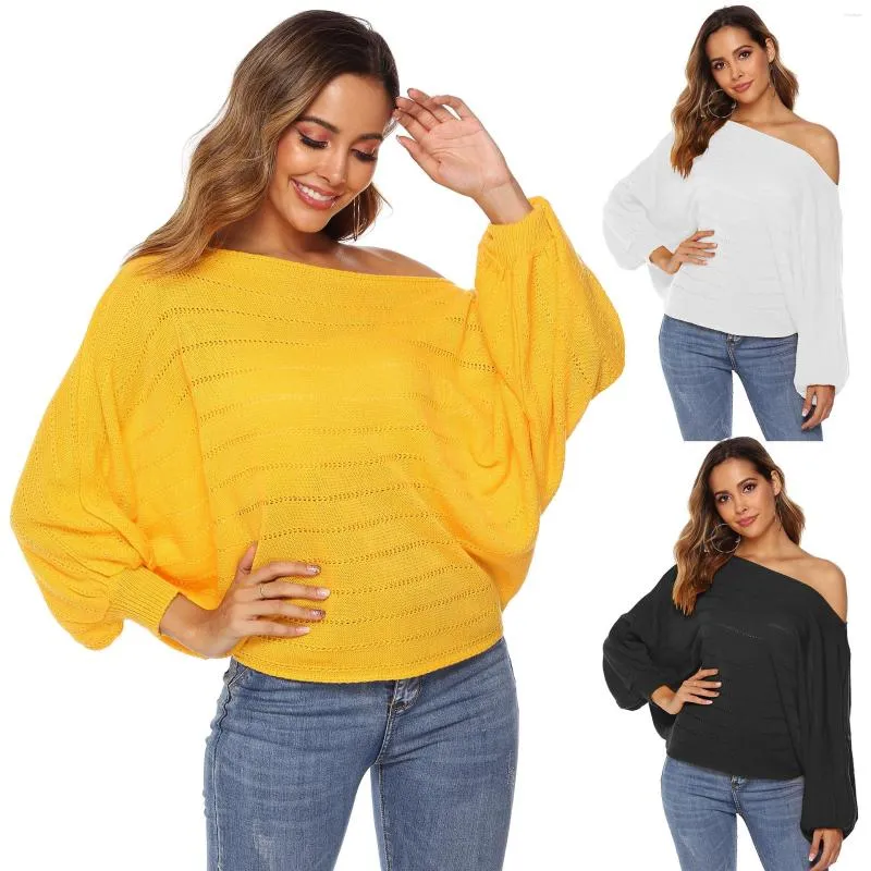 Frauenpullover CS081 Plus Größe Lose Frauen Pullover Slash Neck Mode Pullover Batwing Ärmel Off Schulter Sexy Top Pull Femme