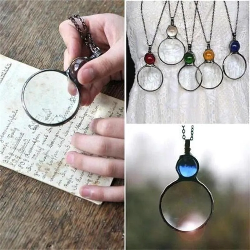 Chains Mother'S Day Gift Magnifying Glass Metal Pendant Necklace Simple And Fashionable Women'S 2023